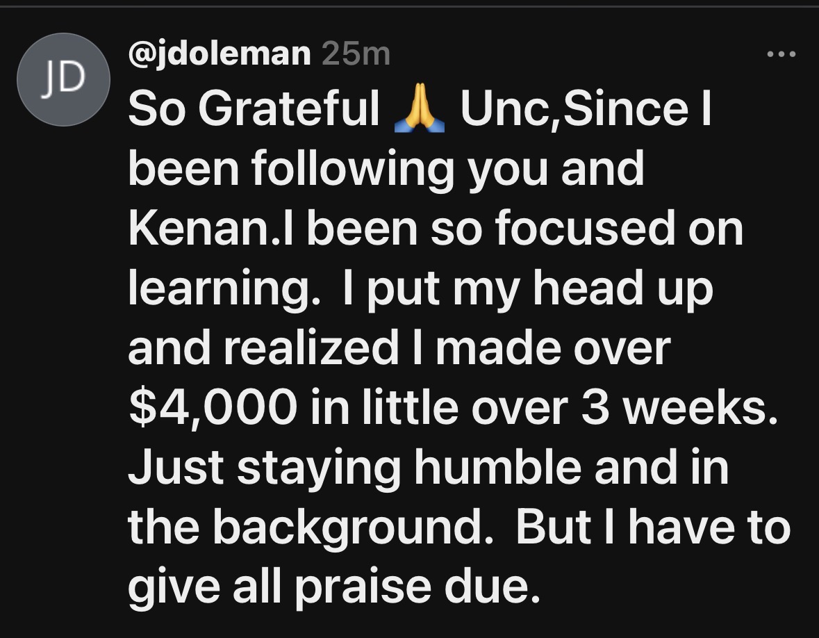 Praise for achieving financial goals