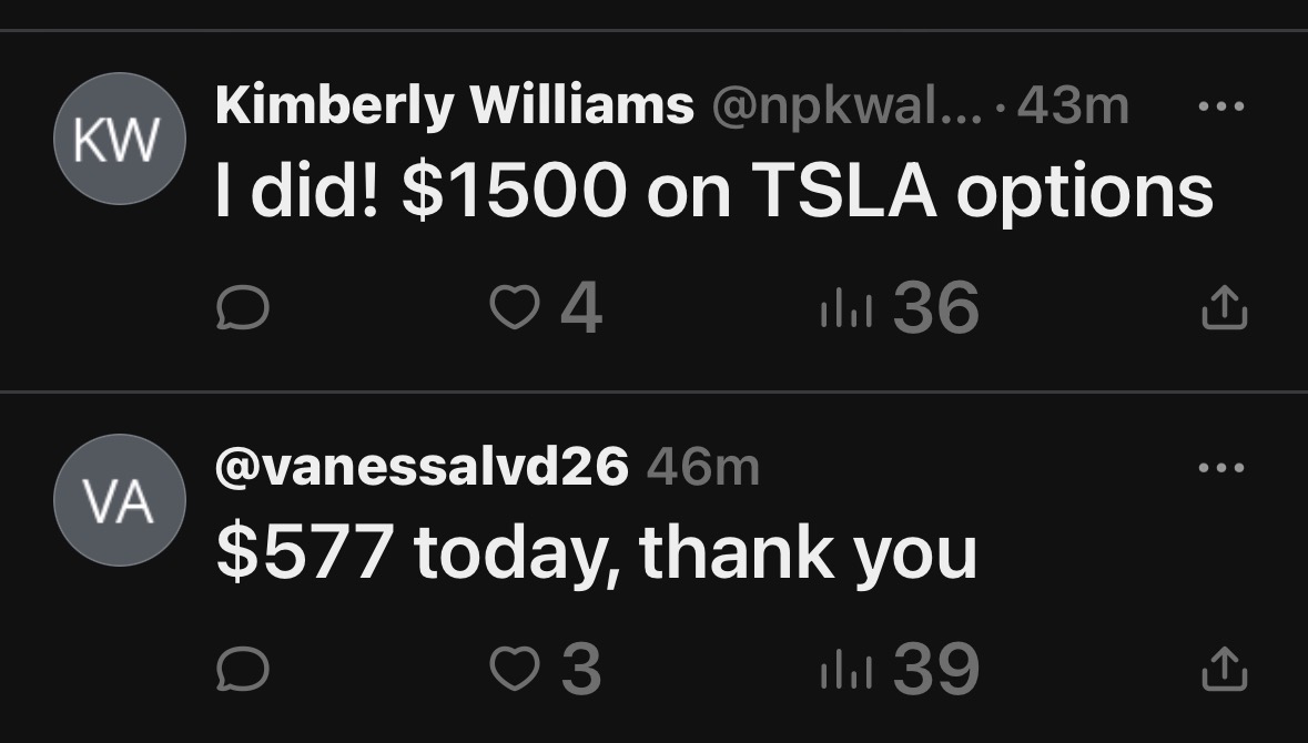 Stock trading profits shared on social media
